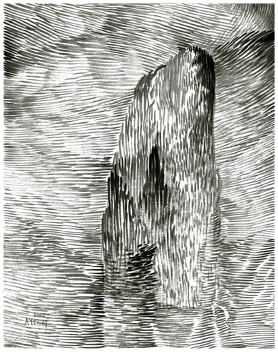 homage to Bocklin, drawing by Bill Ayton